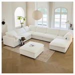 8-Seater Lesly 160" Square Arm Fabric U-Shaped Sectional Sofa