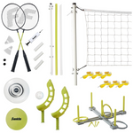 Franklin Sports Fun 5 Combo Outdoor Game Set – Badminton, Volleyball, Flip Toss, Flying Disc, Ring Toss
