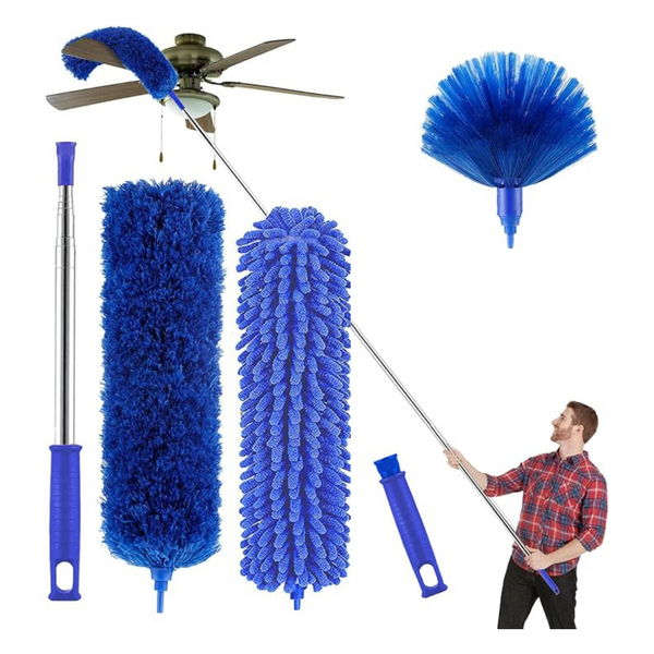 Microfiber Duster with 100" Telescopic Extension Pole Kit