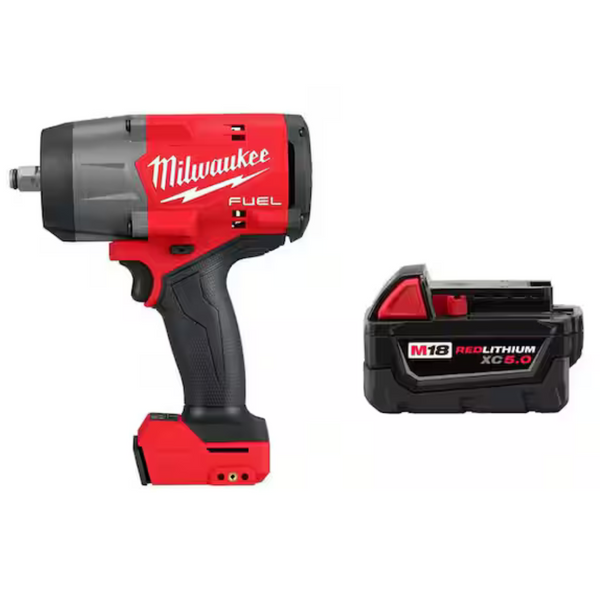 Milwaukee M18 FUEL 18V Cordless 1/2" Impact Wrench + XC 5.0 Ah Battery