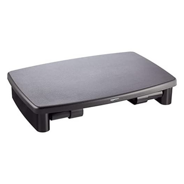 Amazon Basics Adjustable Computer Monitor Riser Desk Stand (Black)