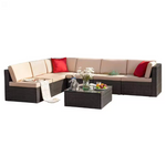 7-Pieces Tozey PE Rattan Patio Furniture Conversation Sets