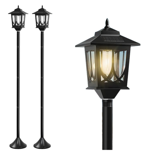 2-Pack 63" Waterproof Solar Lamp Post Light