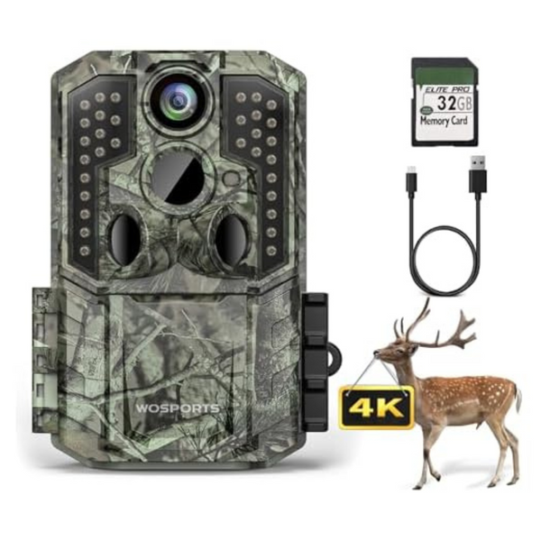 WOSPORTS 2" Screen 48MP 4K Resolution Trail Camera