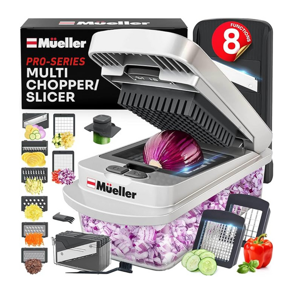 Mueller Pro-Series 10-in-1 Vegetable Slicer/Chopper/Cutter with Container