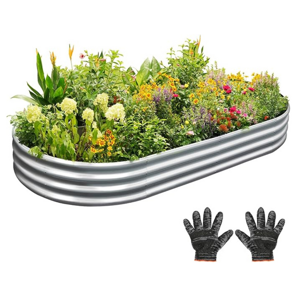 Gardeal 6ft x 3ft x 1ft Galvanized Raised Garden Bed Kit