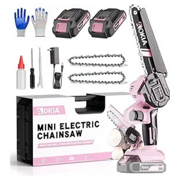 Portable 6" Electric Cordless Handheld Mini Chainsaw w/Battery