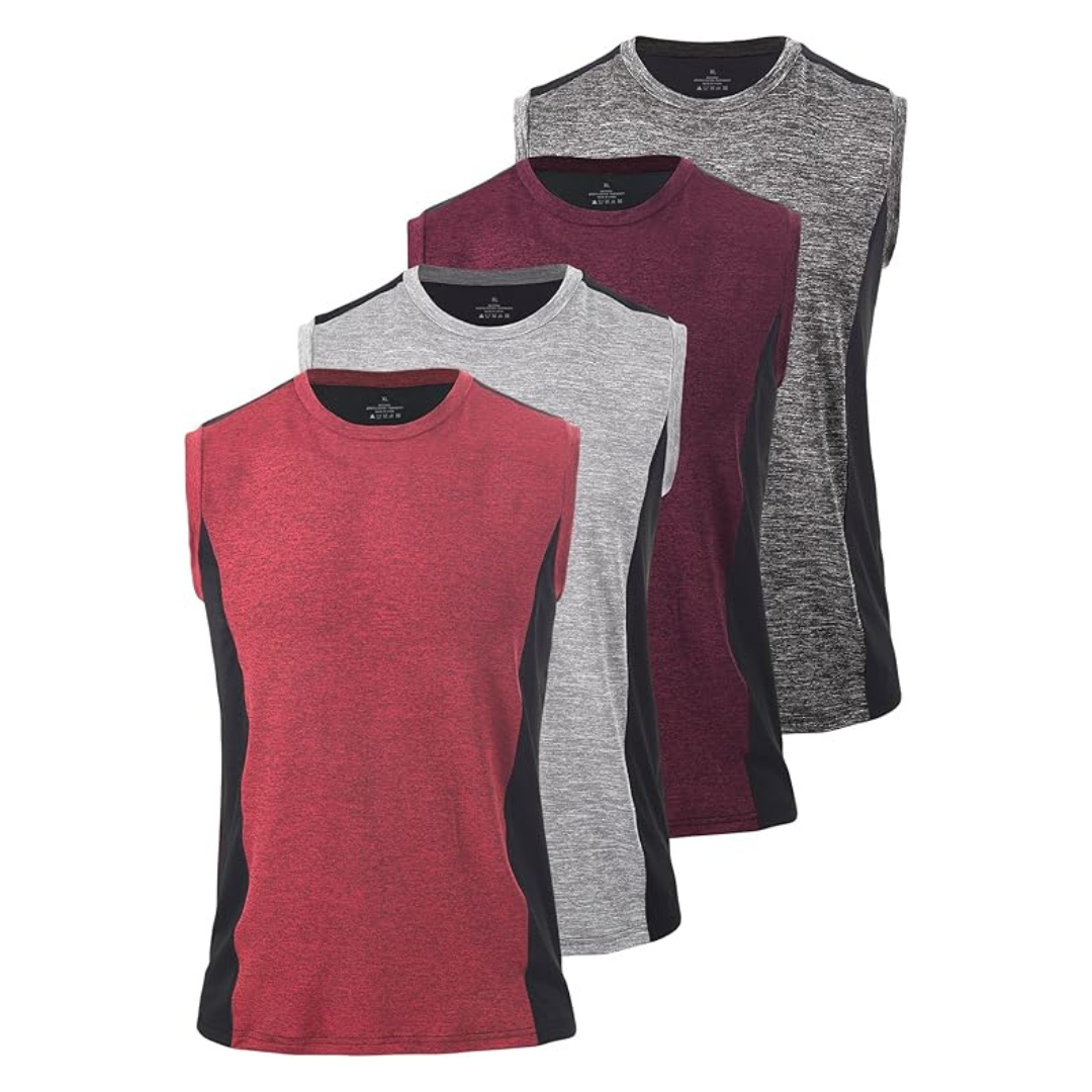 4-Pack Vislivin Men's Sleeveless Workout Quick Dry Tops