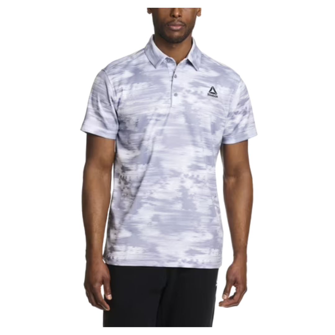 Reebok Men's Performance Polo Shirt (Stark White Print)