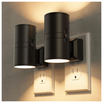 2-Pack Briignite 3000K Dimmable LED Wall Plug Night Lights W/ Sensor