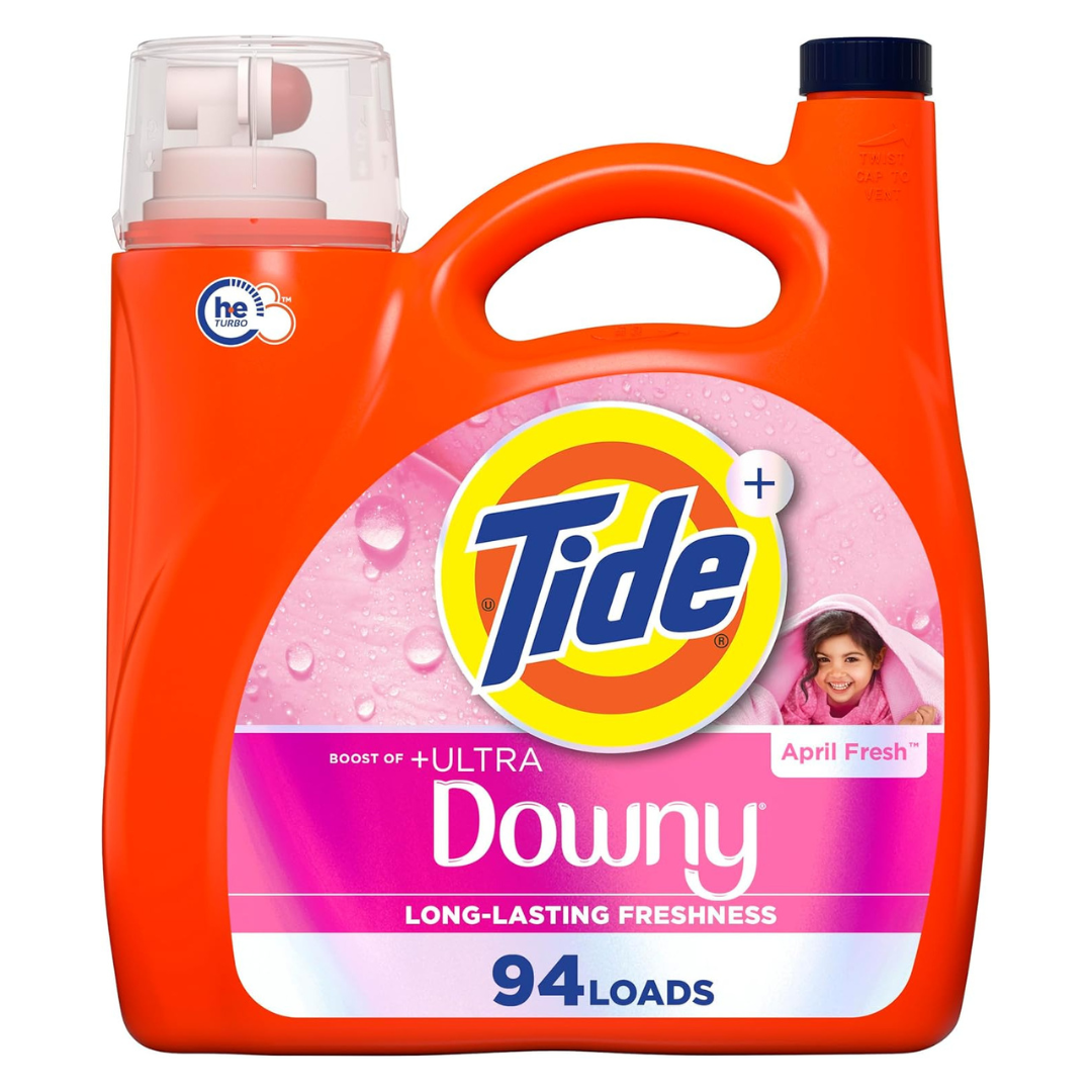 Tide Plus 132 fl oz Downy Liquid Laundry Detergent Soap (April Fresh Scent)