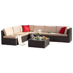 7-Pieces Tozey PE Rattan Patio Furniture Conversation Sets