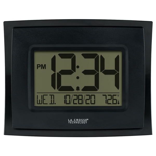 La Crosse Technology Digital Black Clock With Indoor Temperature