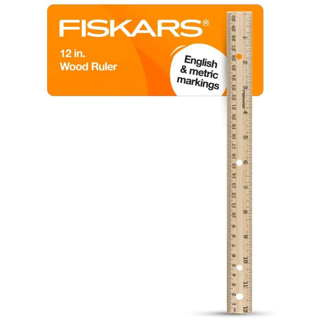 Fiskars 12″ Straight Edge Wood Ruler