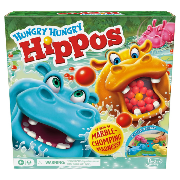 Hungry Hungry Hippos Board Game W/ Instant Marble Re-Launch