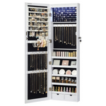 Songmics 47.2" Wall Mount 6-LED Mirror Jewelry Cabinet W/ 2 Drawers