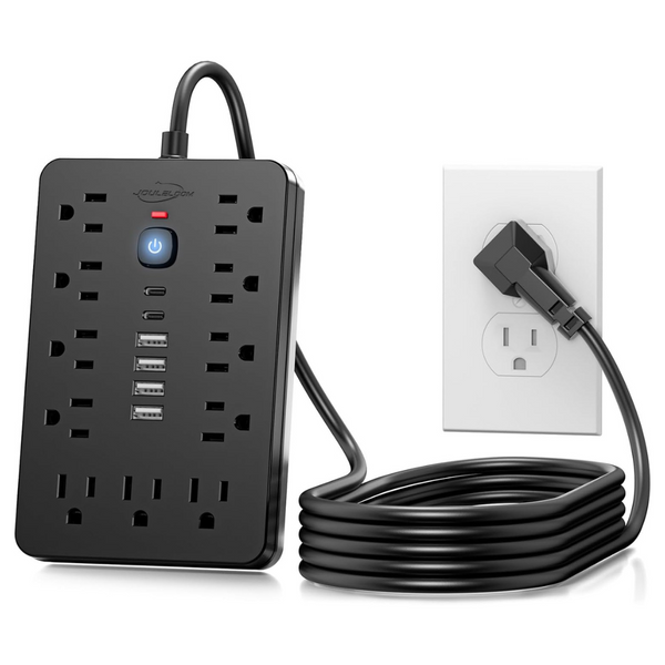 JouleLoom 6ft Surge Protector Power Strip With USB-C