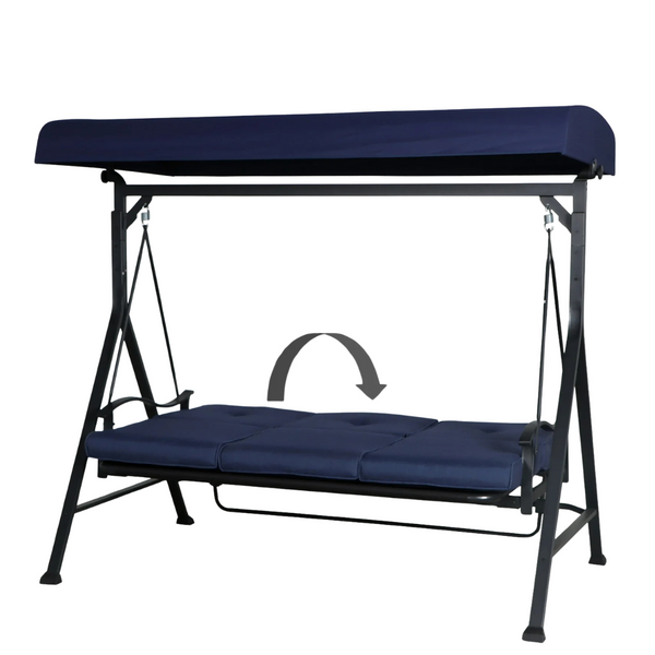 Mainstays Belden Park 3-Person Outdoor Daybed Swing W/ Canopy (3 Colors)
