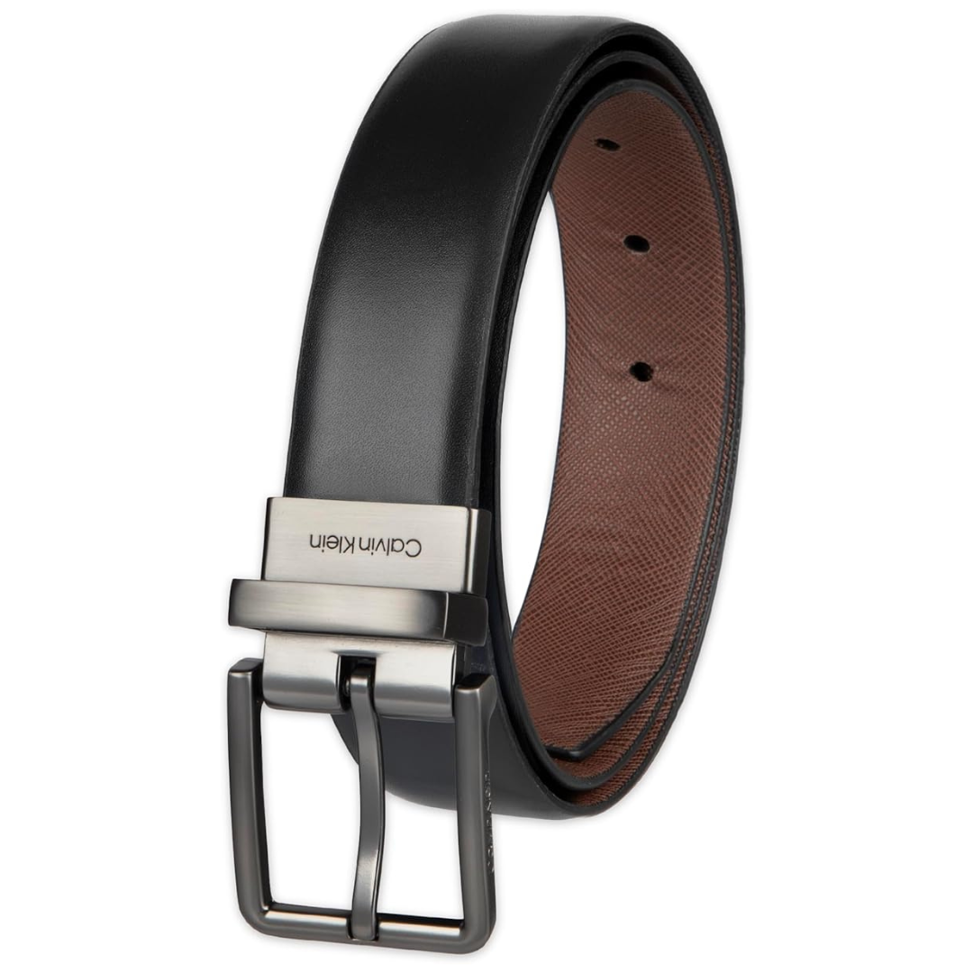 Calvin Klein Men's Reversible Rotative Buckle Dress Belt