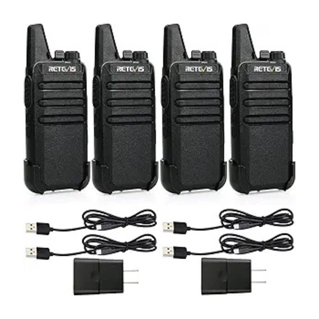 4-Count Retevis RT22 Long Range Rechargeable Two Way Walkie Talkie Radio