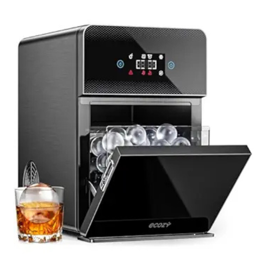 Ecozy 2" Clear Ice Ball Maker w/ CrystalFlux Technology (4-Piece/40 Mins)
