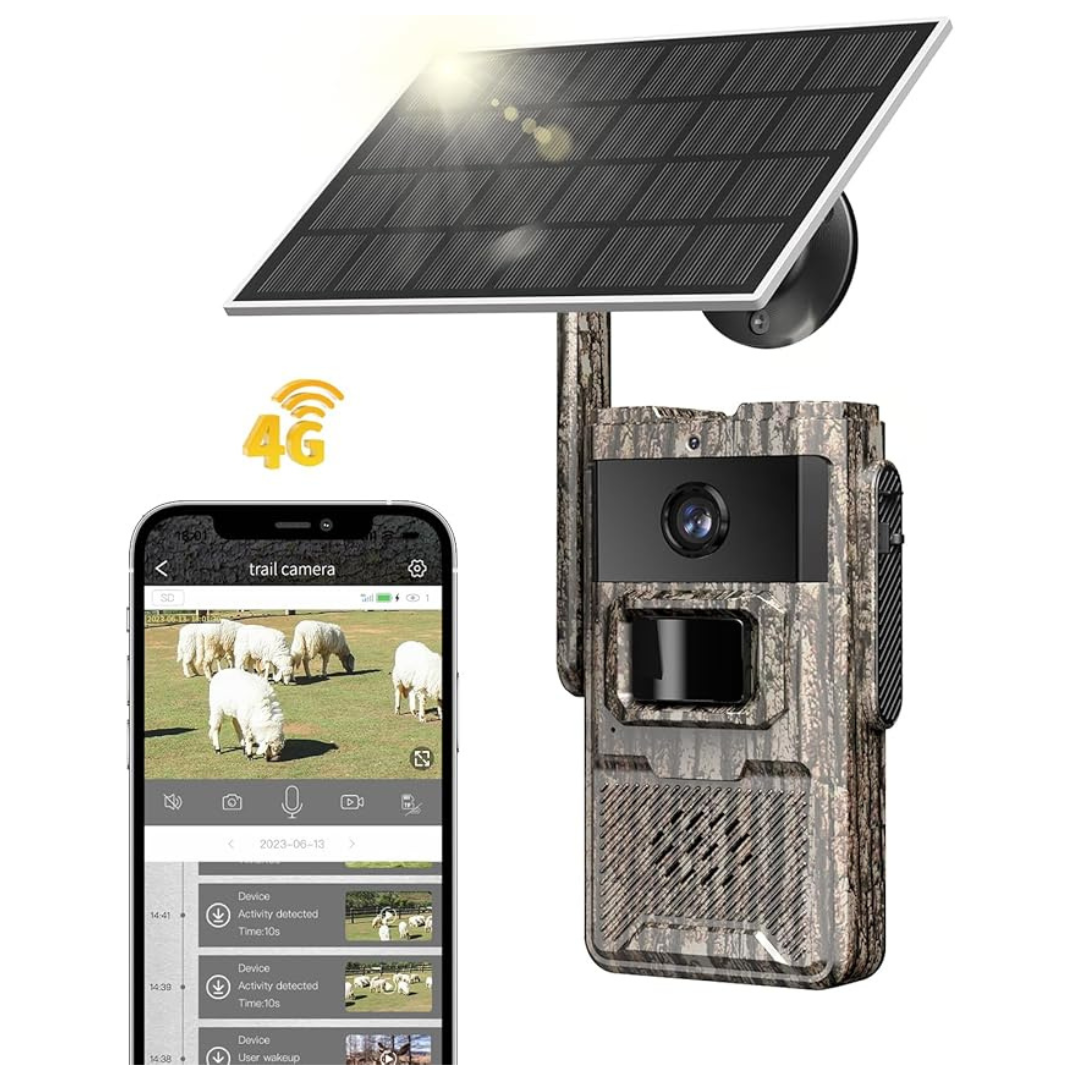 2K Live Feed 4G LTE Cellular Solar Trail Camera w/ Night Vision
