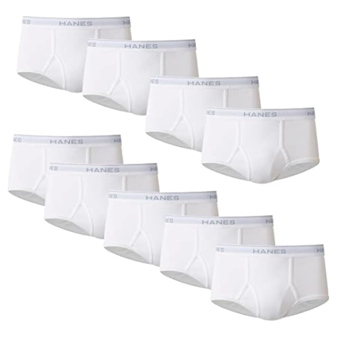 Hanes Men’s Tagless White Briefs With ComfortFlex Waistband (9 Pack)
