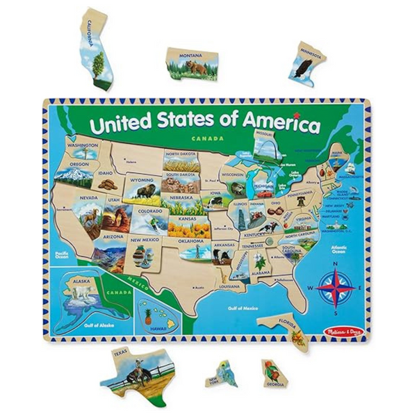 Melissa & Doug USA Map Wooden Puzzle (45 Pcs)