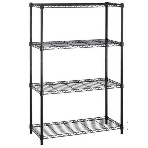 Heavy-Duty Metal 4-Tier Wire Large Storage Shelves (Black)