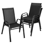 4-Piece Homfa Steel-Iron+Teslin Folding High Back Garden Chairs
