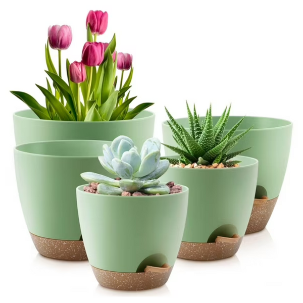 5-Pack Foukus Self-Watering Plant Pots With Drainage (Various)