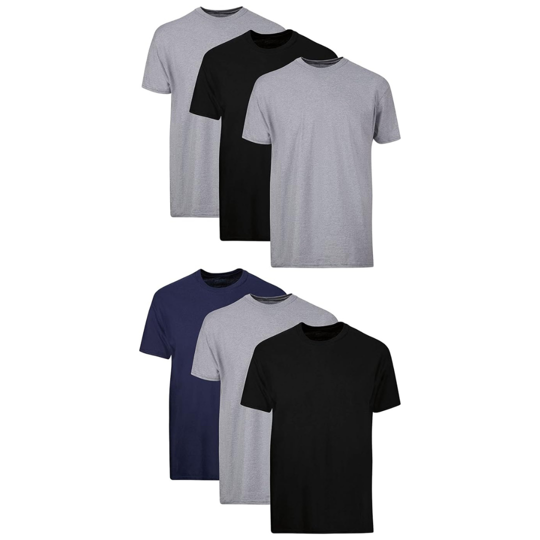 6-Pack Hanes Men's Cotton Moisture-Wicking Undershirts (Various Size)