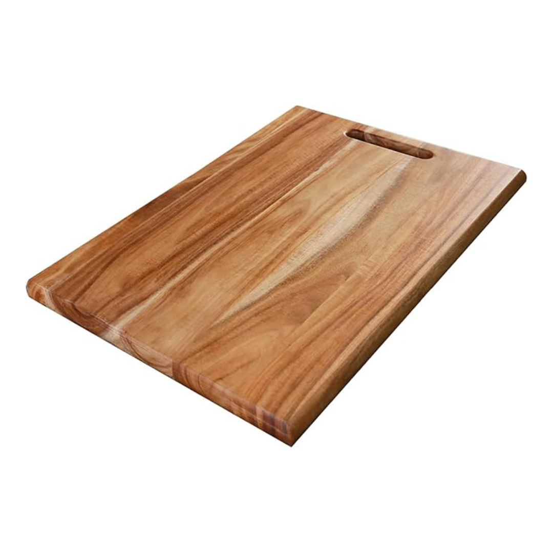 15" x 9.7" Wooden Reversible Cutting Board With Hand Grip