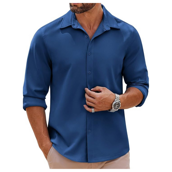 Men's Long Sleeve Stretch Button Down Shirt
