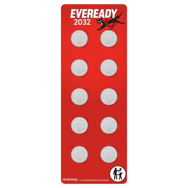 10-Count Eveready CR2032 Lithium 3V Coin Battery