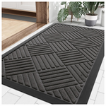 29.5"x17" Smiry Heavy Duty Natural Rubber Front Door Mat