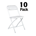 10-Pack Chivari Steel-Poly Folding Chairs (White)