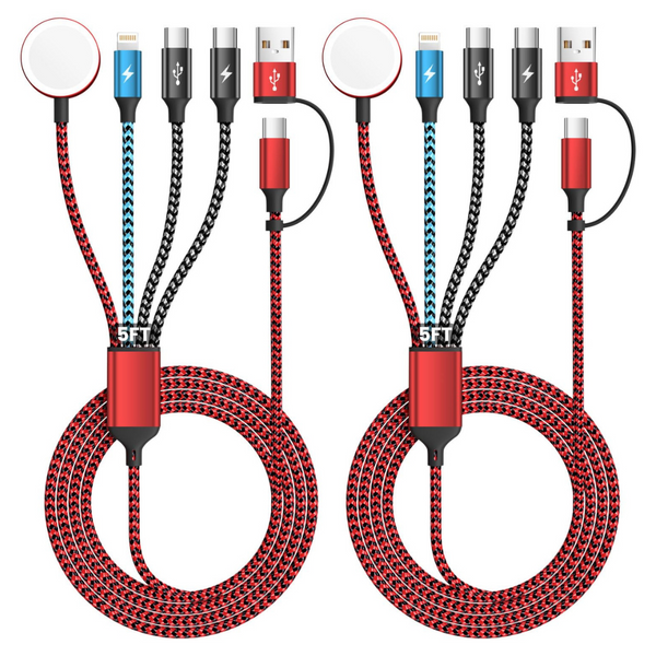 Save 50% off 5-Feet 3-in-2 Multi Charging Cable: USB A And C To Type-C, IP & iWatch