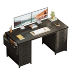 Ebern Designs Home Office Desk With 8 Spacious Drawers