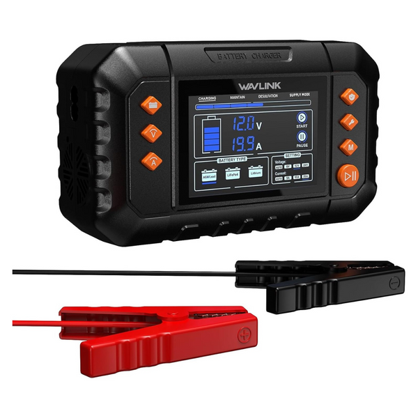 Wavlink 20-Amp Smart Car Battery Charger With LCD Display