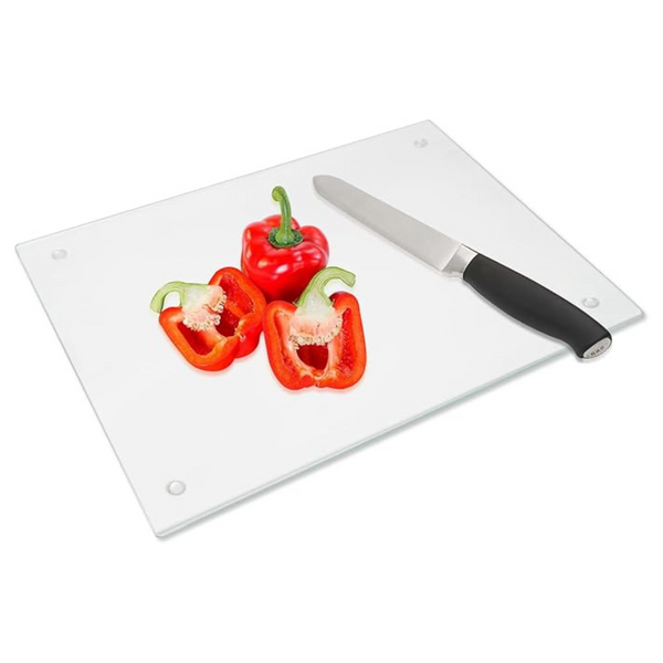 10" x 14" Glass Cutting Board with Non-Slip Feet
