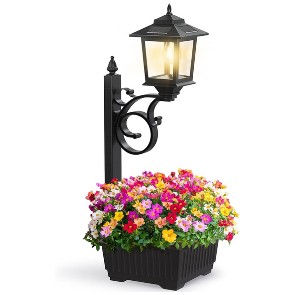 Solar Lamp Post Light & Planter