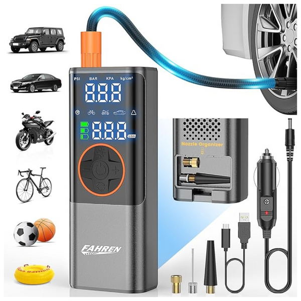 150-PSI 12V Tire Inflator Portable Air Compressor with Digital Gauge
