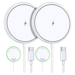 2-Pack 15W Magnetic Wireless Charger with LED Light