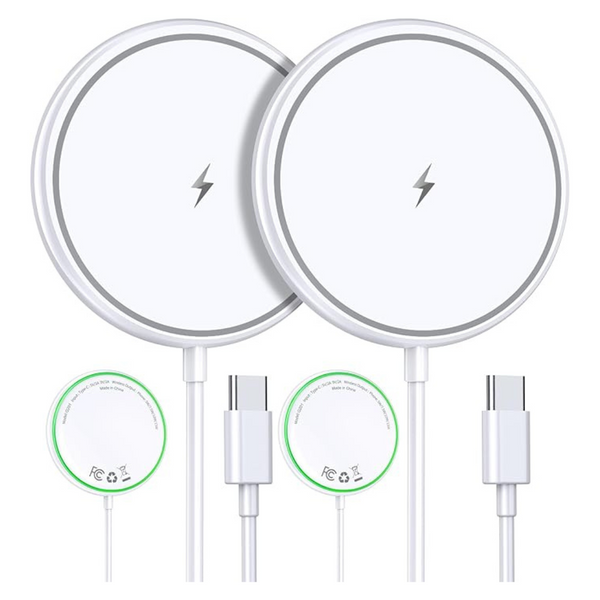2-Pack 15W Magnetic Wireless Charger with LED Light