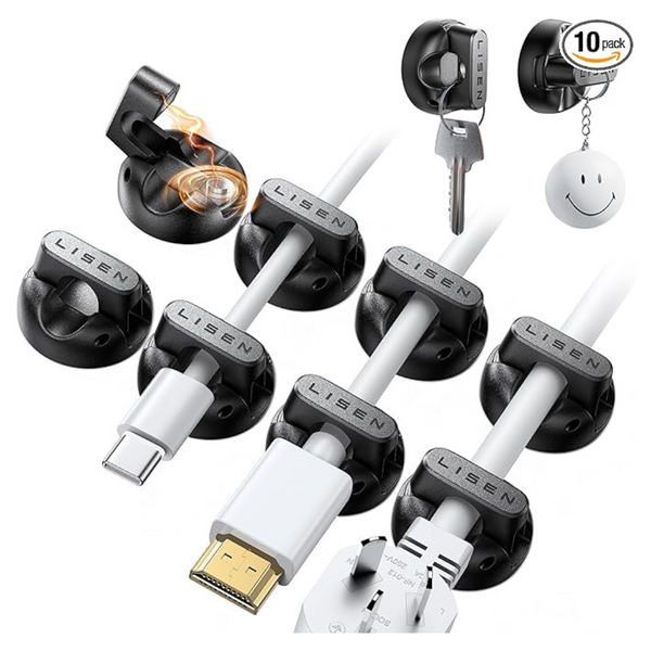 10-Pack Lisen Magnetic Cord Holder