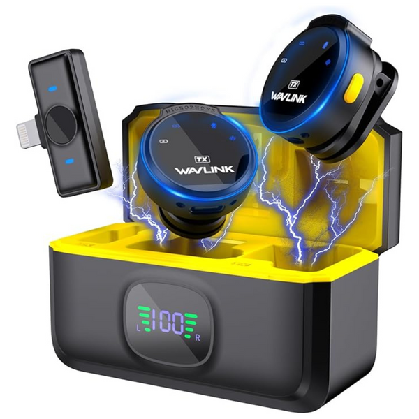 WAVLINK Wireless Lavalier Microphone For iPhone (2 Transmitters & 1 Receiver)