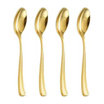 600-Pieces bUCLA 6.9" Disposable Heavy Duty Plastic Spoons (Gold)