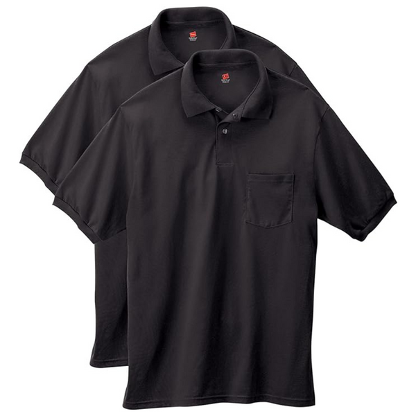 2-Pack Hanes Men's Short-Sleeve Jersey Pocket Polo