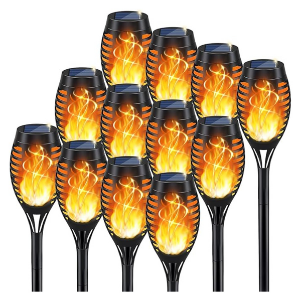 12-Pack Kyekio Waterproof Solar Torch Light W/ Flickering Flame